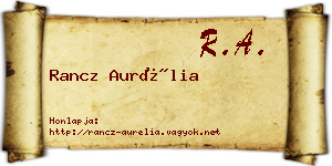 Rancz Aurélia névjegykártya